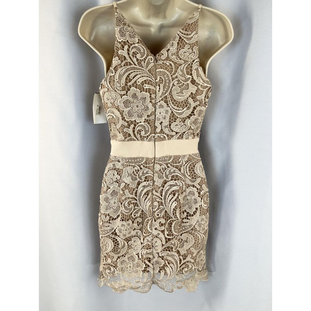 NWT Dress the Population Ava Nude Lace Dress $208 - Picture 8 of 15